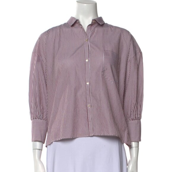 Nili Lotan Lonnie Button Down Shirt in Red Size: XS - Picture 1 of 11